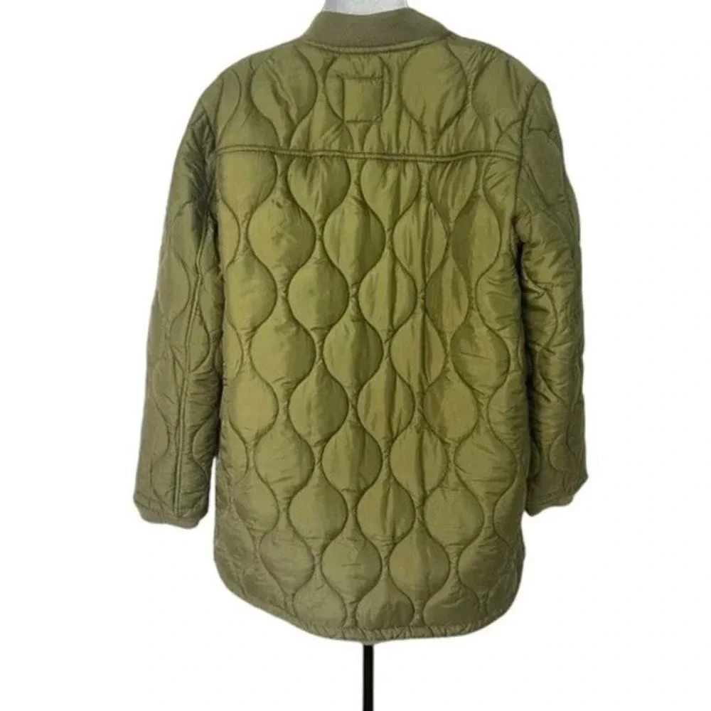 NEW Avec Les Filles Women’s XS Green Filled Quilted Longline Puffer Jacket v6x - Picture 3 of 5
